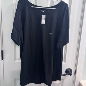 Women’s Maurices 24/7 Black Basic Short Sleeve Shirt Size 2XL New With Tags
